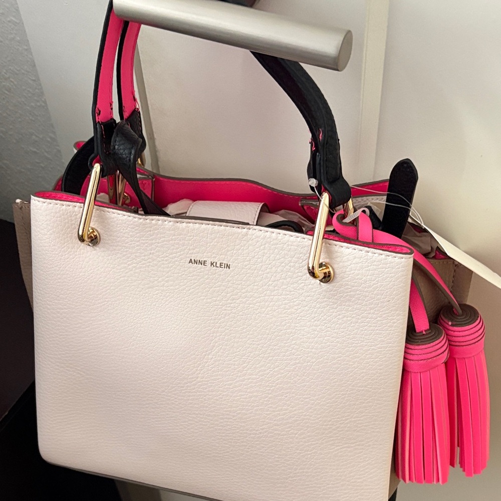 Anne Klein Black and Pink Satchel